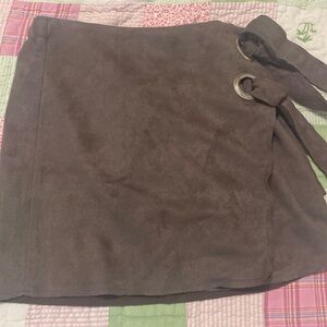 EUC faux suede wrap skirt